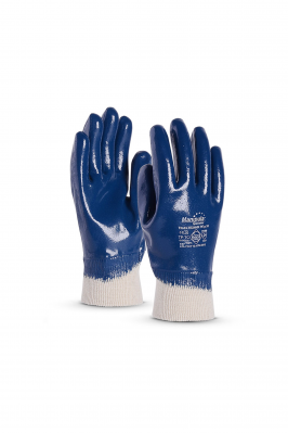 Перчатки рабочие "Техник РП TN-03" ХБ с акрилонитрилбутадиеновым покрытием цвет синий